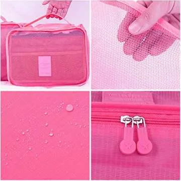 PHABULS Packing Cubes Lightweight 6 Set Travel Bag Organizer for Luggage Foldable Suitcase Organizer for Carry On Suitcase (rose Red)