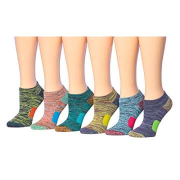 Tipi Toe Women's 12-Pairs Space Dye Athletic Performance Socks, Fits shoe size 6-10, SP33-12