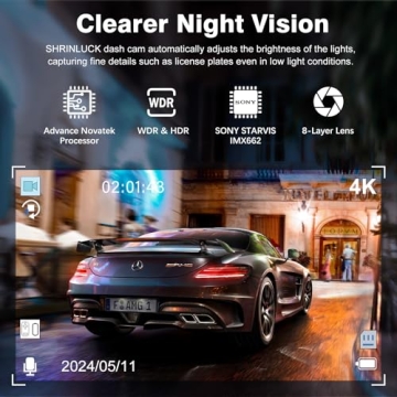 Miden X5 4K WiFi Dash Cam with 3 Channels and SD Card