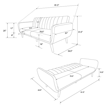 Novogratz Brittany Futon Sofa Bed, Stylish & Versatile