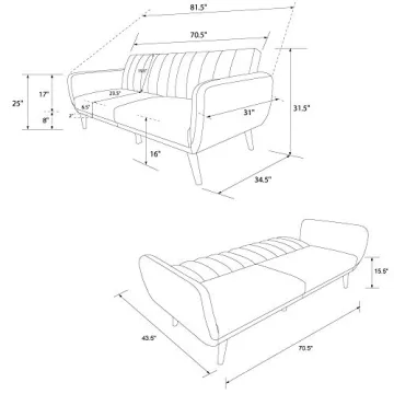 Novogratz Brittany Futon Sofa Bed, Stylish & Versatile