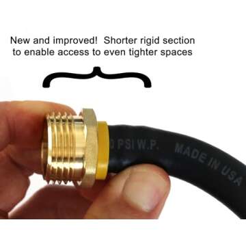 Vibrant Yard Co. LLC Winterize RV, Motorhome, Boat, Camper, and Travel Trailer: Air Compressor Quick-Connect Plug to Male Garden Hose Faucet Blow Out Adapter with Valve, 14" Long, Lead-Free