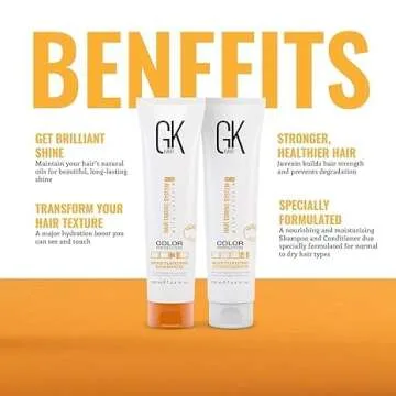 GK HAIR Global Keratin Moisturizing Shampoo and Conditioner Sets (3.4 Fl Oz/100ml) with Anti Frizz Serum Argan Oil (1.69 Fl Oz/50ml) for Dry Damaged Repair- All Hair Types Sulfate Paraben Free Unisex