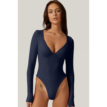 Stylish QINSEN V Neck Bodysuit for Women - Perfect Fit