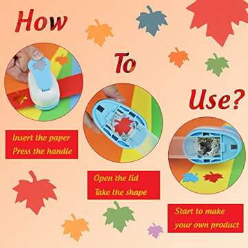 Ecohu Maple Leaf Punch Cutter 1inch, Paper Punches, Craft Lever Punch Handmade, Leaves Shape for Paper Crafting, Scrapbooking, Cards Decoration, DIY Arts. (Maple Leaf)