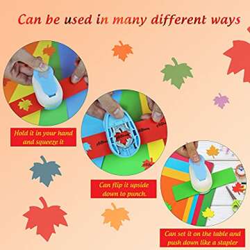 Ecohu Maple Leaf Punch Cutter 1inch, Paper Punches, Craft Lever Punch Handmade, Leaves Shape for Paper Crafting, Scrapbooking, Cards Decoration, DIY Arts. (Maple Leaf)