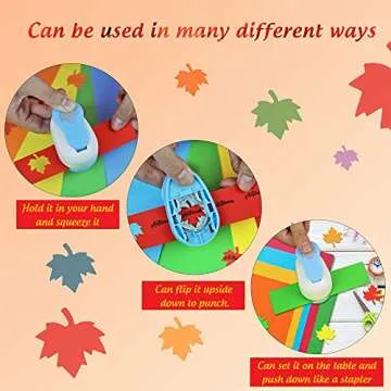 Ecohu Maple Leaf Punch Cutter 1inch, Paper Punches, Craft Lever Punch Handmade, Leaves Shape for Paper Crafting, Scrapbooking, Cards Decoration, DIY Arts. (Maple Leaf)