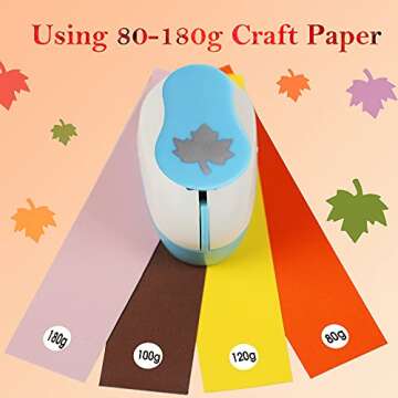 Ecohu Maple Leaf Punch Cutter 1inch, Paper Punches, Craft Lever Punch Handmade, Leaves Shape for Paper Crafting, Scrapbooking, Cards Decoration, DIY Arts. (Maple Leaf)