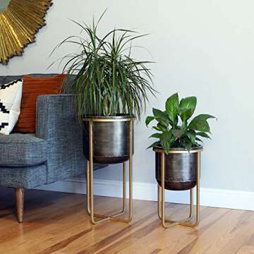 Aspire Rizzy Mid Century Planters Set of 2 - Chic Indoor Decor