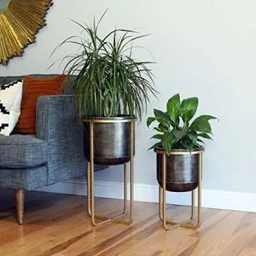 Aspire Rizzy Mid Century Planters Set of 2 - Chic Indoor Decor