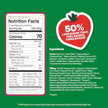 YUMI Organic Toddler Snack Bars - Healthy, Gluten-Free Snack