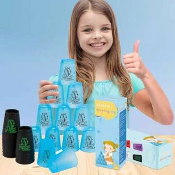 SEISSO 24PCS Quick Stack Cups Set - Stacking Cups Training Game for Kids, Family, and Parties