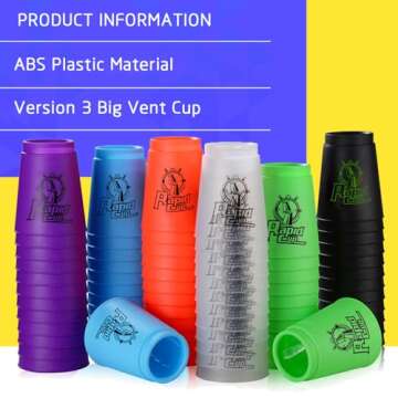 SEISSO 24PCS Quick Stack Cups, Stacking Cups Training Game for School Family Party, Kids Gifts Starter Set of Stacking Cup, Blue & Black