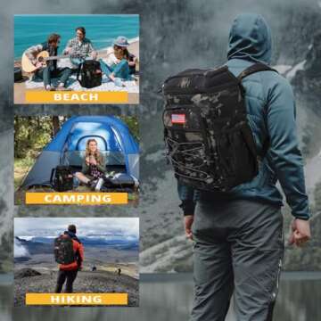 Tactical Backpack Cooler, 25L Cooler Backpack Insulated Leak-Proof, Heavy Duty Large Lunch Backpack,...