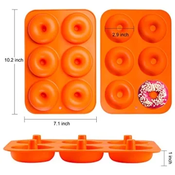 Gezan 3-Pack Silicone Donut Mold - Nonstick 100% Silicone
