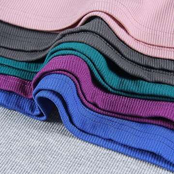 Roselux Womens Long Sleeve Scoop Neck Ribbed Knit Fitted Casual Tops Tee Slim Basic Shirts(3924,Royal Blue-M)