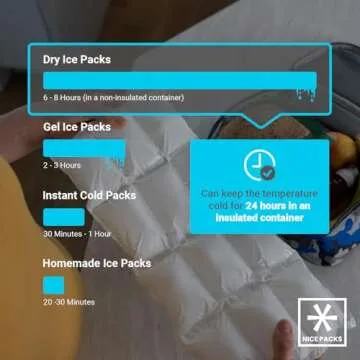 Nice Packs Reusable Dry Ice Packs for Coolers and Shipping