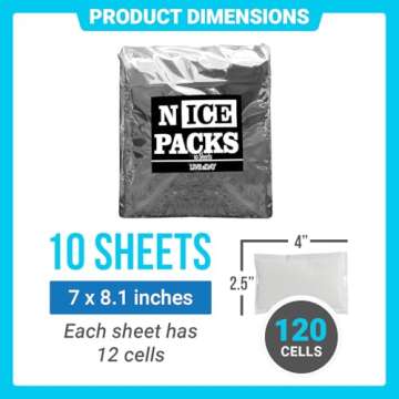 Nice Packs Reusable Dry Ice Packs for Coolers and Shipping