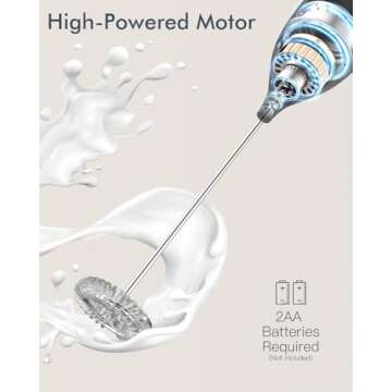 Handheld Battery Milk Frother for Creamy Drinks