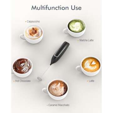Handheld Battery Milk Frother for Creamy Drinks