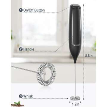 Handheld Battery Milk Frother for Creamy Drinks
