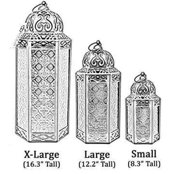 VELA Moroccan Candle Lanterns Decorative Set of 3