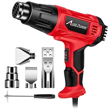 AVID POWER 1800W Heat Gun Dual Temp 5 Nozzles Crafts Vinyl Wrap