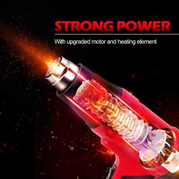 AVID POWER 1800W Heat Gun Dual Temp 5 Nozzles Crafts Vinyl Wrap