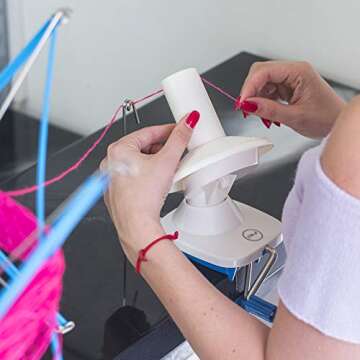 Yarn Winder and Yarn Swift Set - Hand-Operated Yarn Ball Winder & Durable Yarn Swift with Skein Holder - Essential Crochet Tools & Accessories for Yarn Cakes - Perfect Yarn Roller for Crocheting