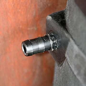 RTS Home Accents 50-Gallon ECO Rain Barrel Made with 100% Recycled Plastic, Flat Back Rain Water Collection Barrel, Stand Included, Black