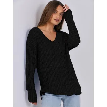 Lightweight V Neck Fall Tops for Women - ANRABESS
