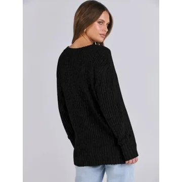 Lightweight V Neck Fall Tops for Women - ANRABESS