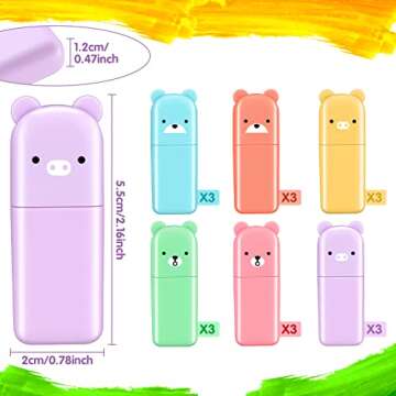 Ireer 18 Pcs Cute Highlighter Pens Assorted for School Kid 6 Macaron Colors Chisel Tip Kawaii Marker...