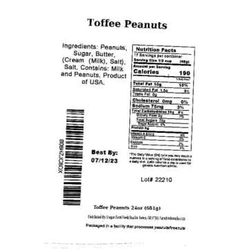 Oregon Farm Fresh Snacks Toffee Peanuts - Sun-Baked Sweet Covered in Toffee - Locally Made Butter Snack - All Natural Ingredients - Resealable Bag Guarantees Freshness - (24oz)