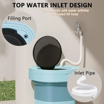 16L Foldable Portable Washing Machine with Drying Rack & Spin Basket