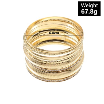 ANYILVTULI Gold Bangle Bracelet Set for Women Elegant Jewelry
