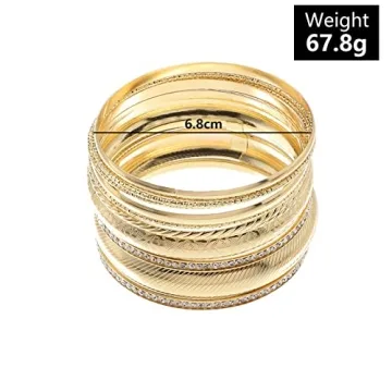 ANYILVTULI Gold Bangle Bracelet Set for Women Elegant Jewelry