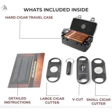 Mantello Travel Humidor Case for 10 Cigars with Cutters