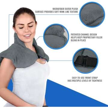 Large Microwavable Heating Pad for Neck and Shoulders - 5 Pound Heavy Duty Weight for Deep Heat Ther...