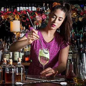 JETKONG 3 Pcs Cocktail Mixing Spoons 12-Inch Bar Spoon Long Stirring Spoon Drink Stirrers Cocktail Spoons for Tea, Coffee, Ice Cream, Juice, Drinks, Milkshakes