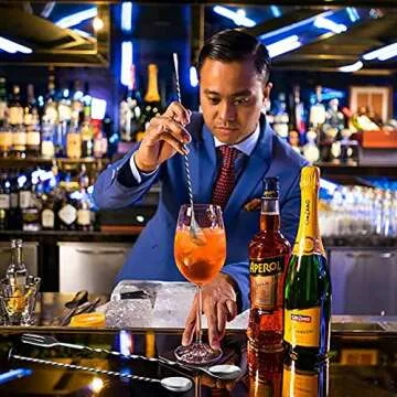 JETKONG 3 Pcs Cocktail Mixing Spoons 12-Inch Bar Spoon Long Stirring Spoon Drink Stirrers Cocktail Spoons for Tea, Coffee, Ice Cream, Juice, Drinks, Milkshakes