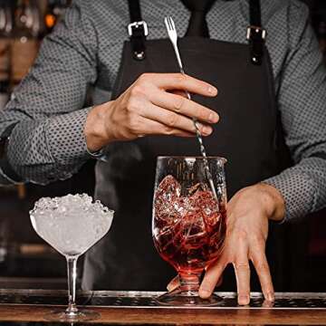 JETKONG 3 Pcs Cocktail Mixing Spoons 12-Inch Bar Spoon Long Stirring Spoon Drink Stirrers Cocktail Spoons for Tea, Coffee, Ice Cream, Juice, Drinks, Milkshakes