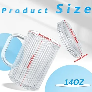 Vintage Clear Glass Coffee Mugs Set with Lids