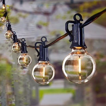 60 Feet G40 Outdoor String Lights with Shatterproof Bulbs