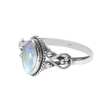 Handmade Rainbow Moonstone Ring in 925 Sterling Silver