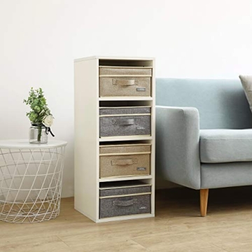 YueYue 4 Pack Small Fabric Storage Box with Lids