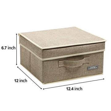 YueYue 4 Pack Small Fabric Storage Box with Lids