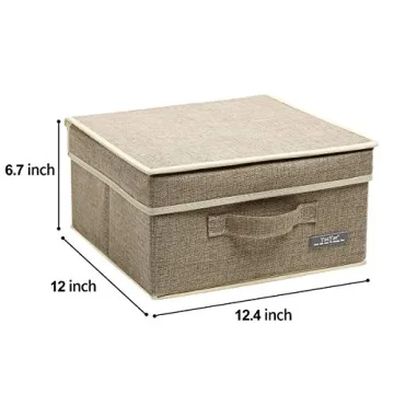 YueYue 4 Pack Small Fabric Storage Box with Lids