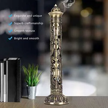 Portable Dragon Phoenix Incense Tower Holder for Home
