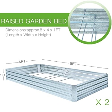 Galvanized Raised Garden Beds for Vegetables 8x4 Pack